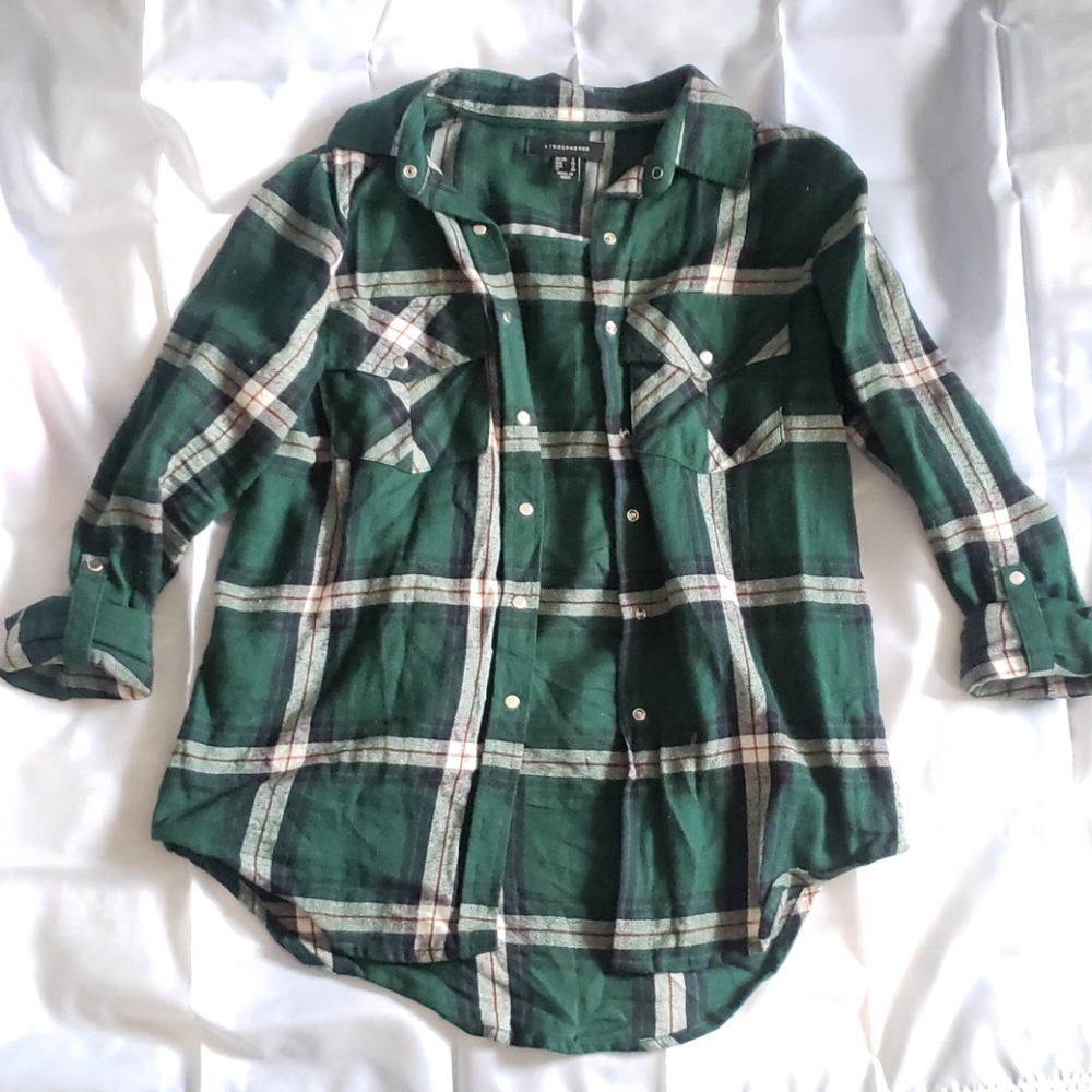 Atmosphere Button Down Flannel Top